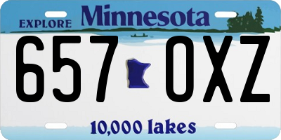 MN license plate 657OXZ