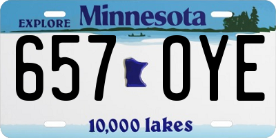 MN license plate 657OYE