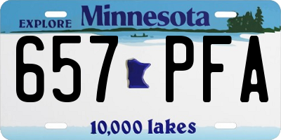 MN license plate 657PFA