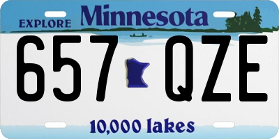 MN license plate 657QZE