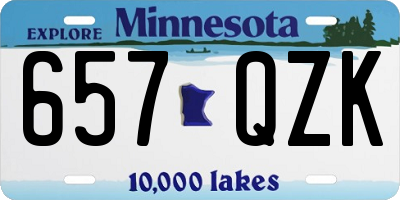 MN license plate 657QZK