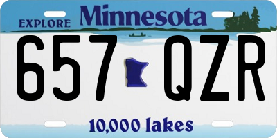 MN license plate 657QZR