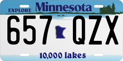 MN license plate 657QZX