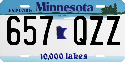 MN license plate 657QZZ