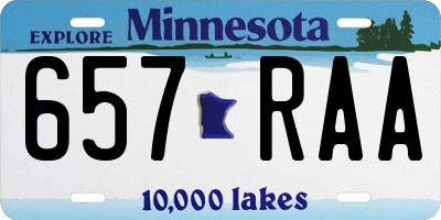 MN license plate 657RAA
