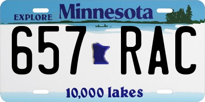 MN license plate 657RAC