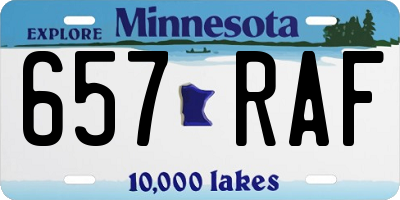 MN license plate 657RAF