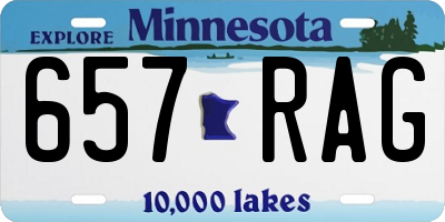 MN license plate 657RAG