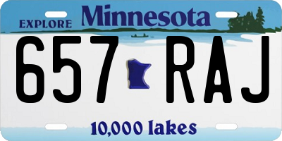 MN license plate 657RAJ