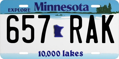 MN license plate 657RAK