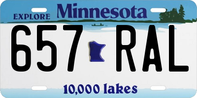 MN license plate 657RAL