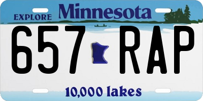MN license plate 657RAP