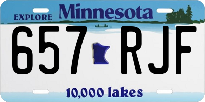 MN license plate 657RJF