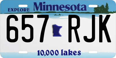 MN license plate 657RJK