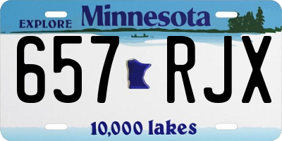 MN license plate 657RJX