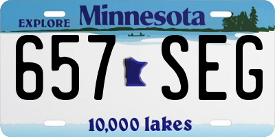 MN license plate 657SEG