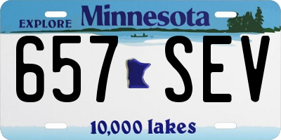 MN license plate 657SEV