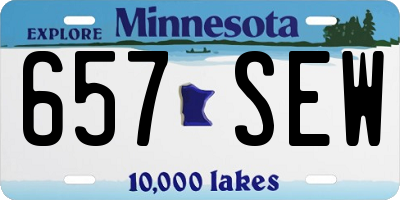 MN license plate 657SEW