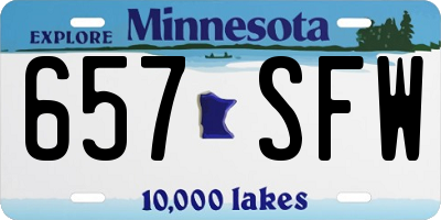 MN license plate 657SFW