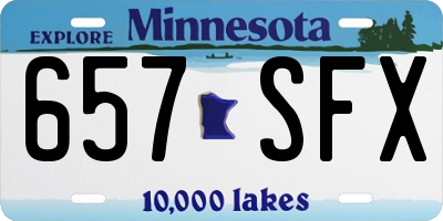 MN license plate 657SFX