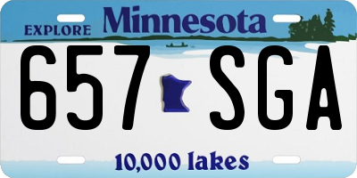 MN license plate 657SGA