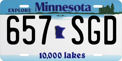 MN license plate 657SGD