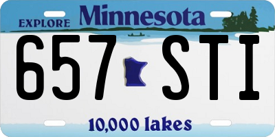 MN license plate 657STI