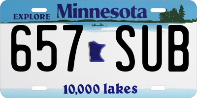 MN license plate 657SUB