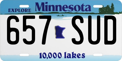 MN license plate 657SUD
