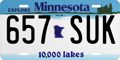 MN license plate 657SUK