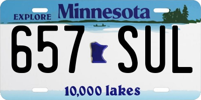 MN license plate 657SUL