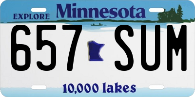 MN license plate 657SUM