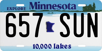 MN license plate 657SUN