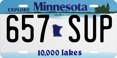 MN license plate 657SUP