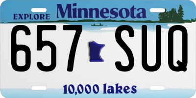 MN license plate 657SUQ