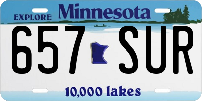MN license plate 657SUR