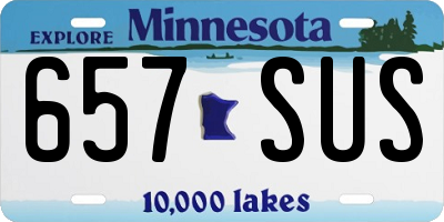 MN license plate 657SUS