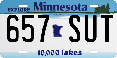 MN license plate 657SUT