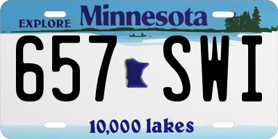 MN license plate 657SWI