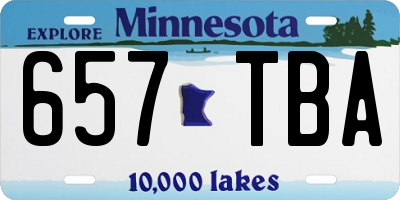 MN license plate 657TBA
