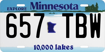 MN license plate 657TBW