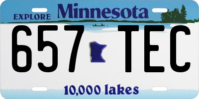 MN license plate 657TEC