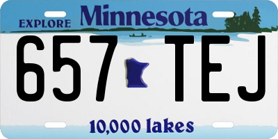 MN license plate 657TEJ