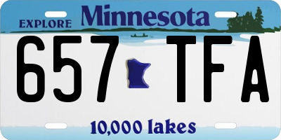 MN license plate 657TFA