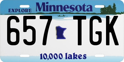 MN license plate 657TGK