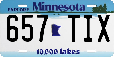 MN license plate 657TIX
