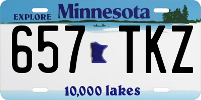 MN license plate 657TKZ