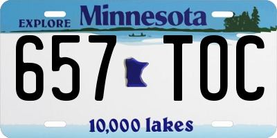 MN license plate 657TOC