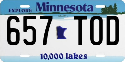 MN license plate 657TOD