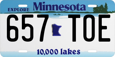 MN license plate 657TOE
